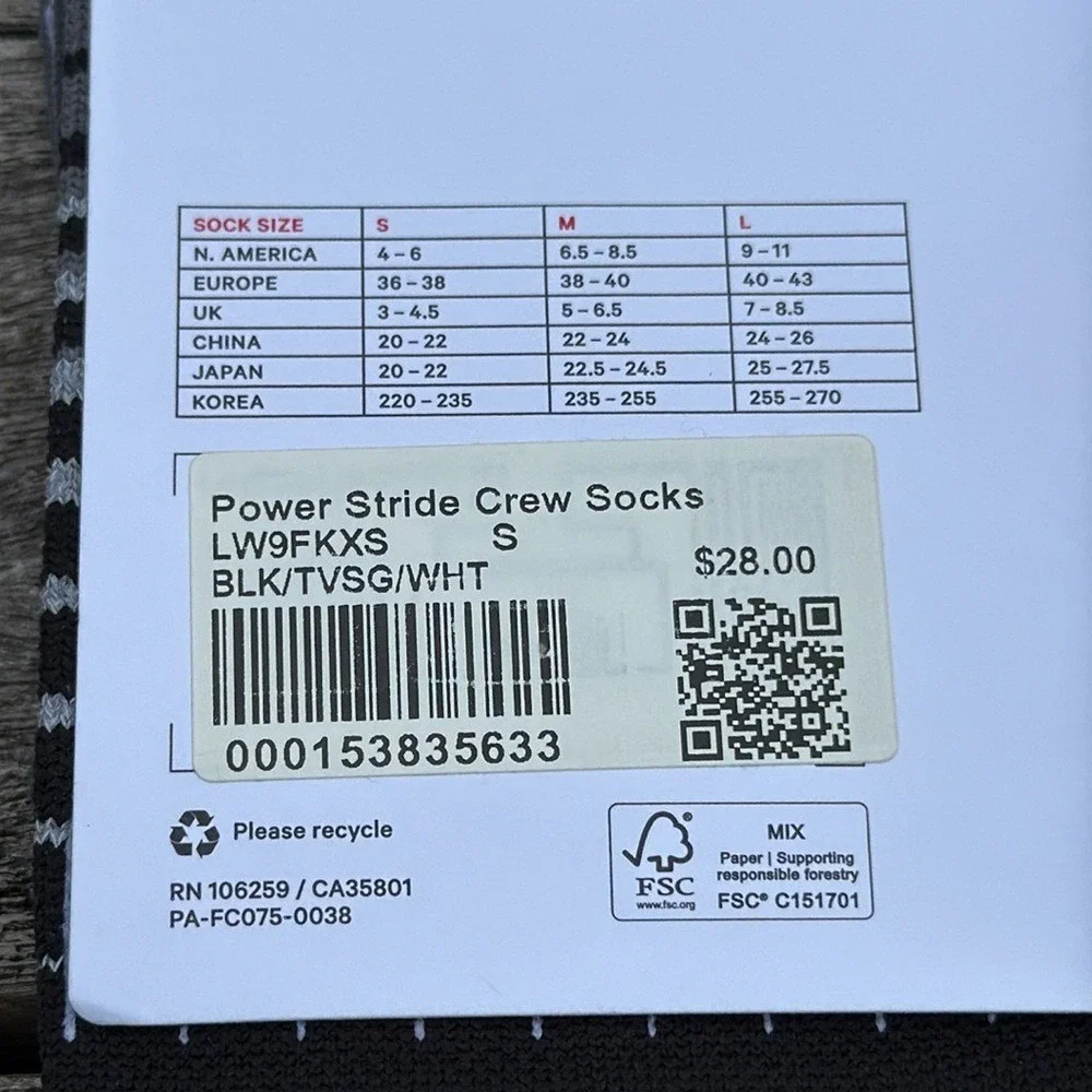 Bundle of 2 Lululemon Womens Power Stride‎ Crew Socks Reflective Size Small NWT